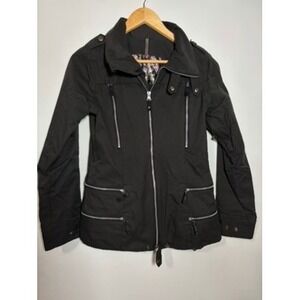 Burton Dryride Black Moto Style Jacket Size Small Women's YK2 Vibe